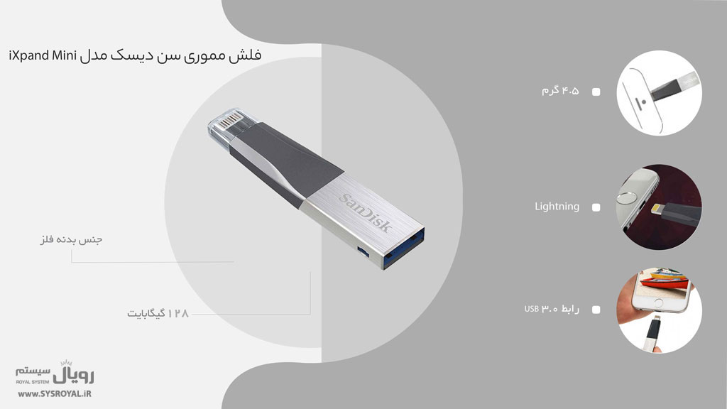 فلش مموری سن دیسک مدل iXpand Mini